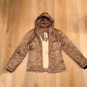 Post Card Black Quilted Puffer Jacket Lightweight Zip Front Size S